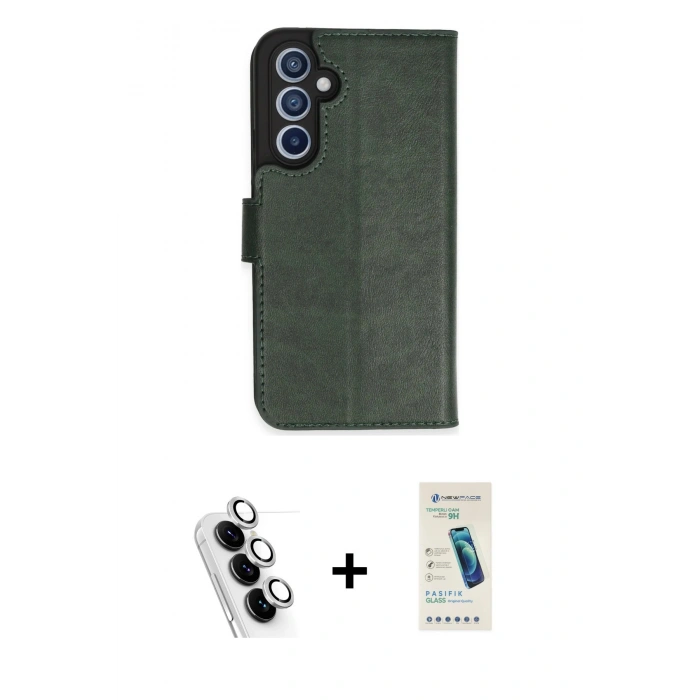 MARSİLYAN™- Galaxy A34 5G Kılıf Siluet Işık Serisi - Şeffaf Pasifik Cam Ekran Koruyucu + Valdez Metal Kamera Lens - GS