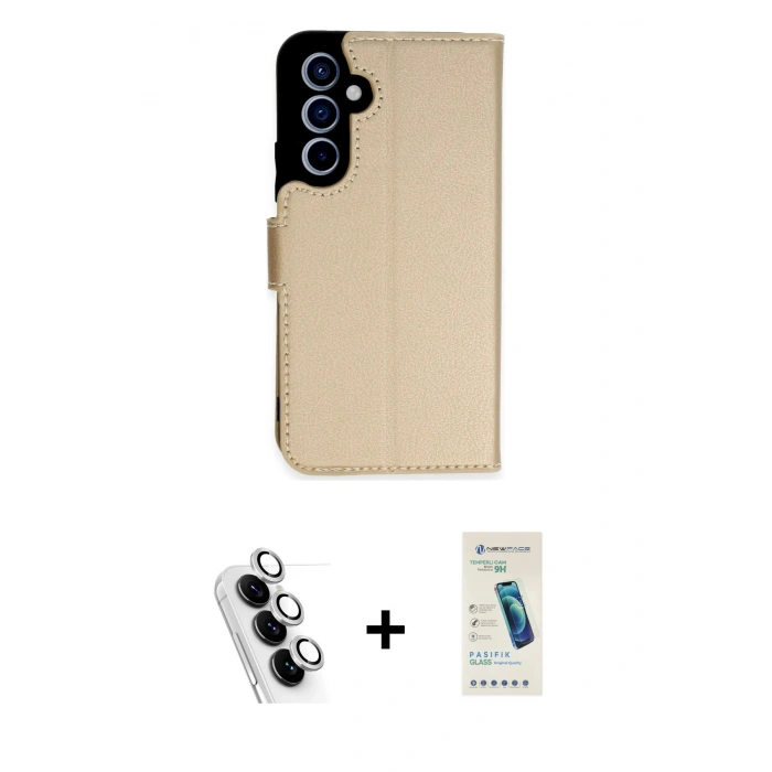 MARSİLYAN™- Galaxy A34 5G Kılıf Siluet Işık Serisi - Şeffaf Pasifik Cam Ekran Koruyucu + Valdez Metal Kamera Lens - GS
