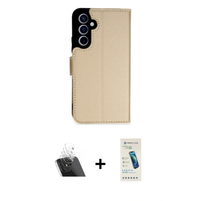 MARSİLYAN™- Galaxy A34 5G Kılıf Siluet Işık Serisi - Şeffaf Pasifik Cam Ekran Koruyucu + Kamera Lens Koruma Cam - SF