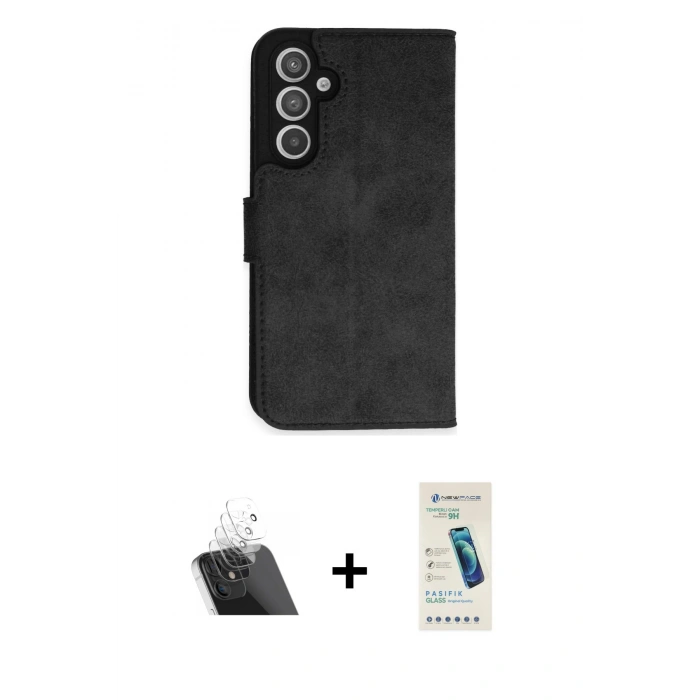 MARSİLYAN™- Galaxy A34 5G Kılıf Siluet Işık Serisi - Şeffaf Pasifik Cam Ekran Koruyucu + Kamera Lens Koruma Cam - SF