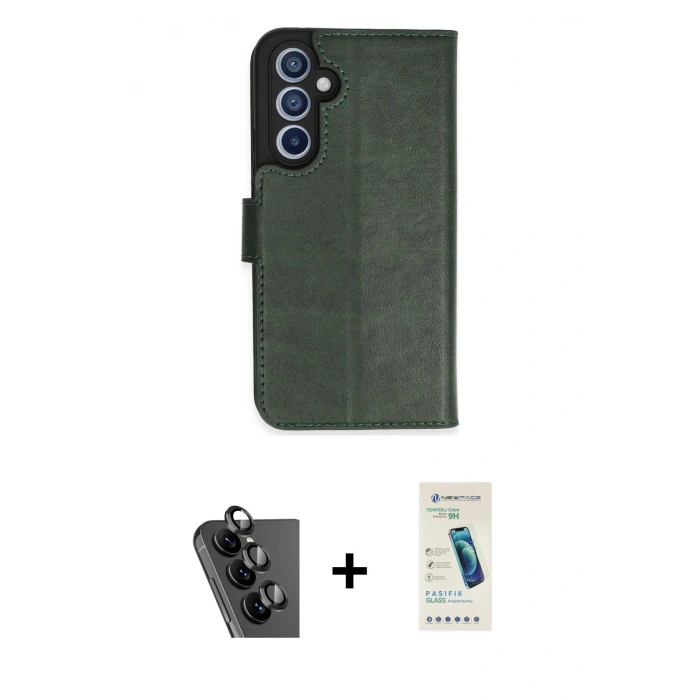 MARSİLYAN™- Galaxy A34 5G Kılıf Siluet Işık Serisi - Şeffaf Pasifik Cam Ekran Koruyucu + Valdez Metal Kamera Lens - SH