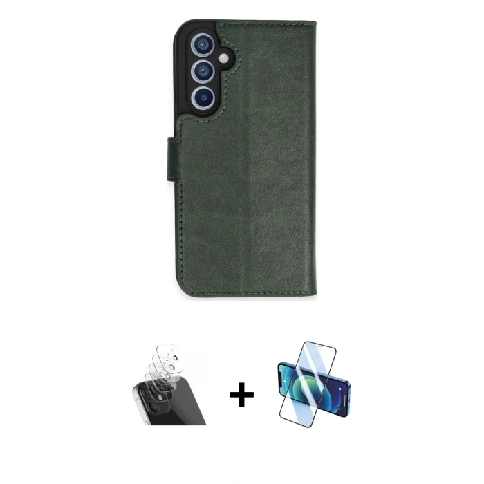 MARSİLYAN™- Galaxy A34 5G Kılıf Siluet Işık Serisi - Siyah 3D Antistatik Seramik Nano Ekran Koruyucu + Kamera Lens Koruma Cam - SF
