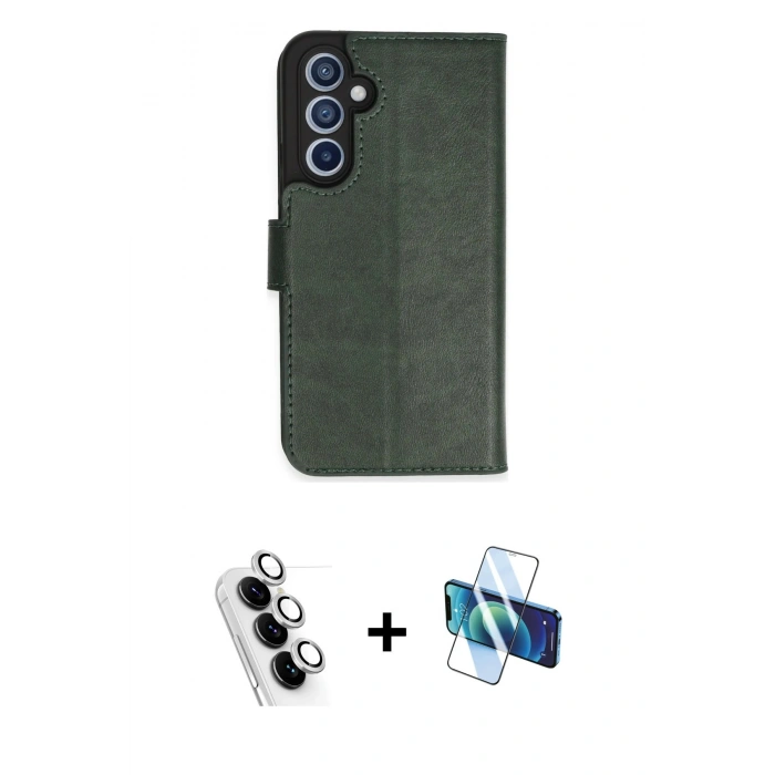 MARSİLYAN™- Galaxy A34 5G Kılıf Siluet Işık Serisi - Siyah 3D Antistatik Seramik Nano Ekran Koruyucu + Valdez Metal Kamera Lens - GS