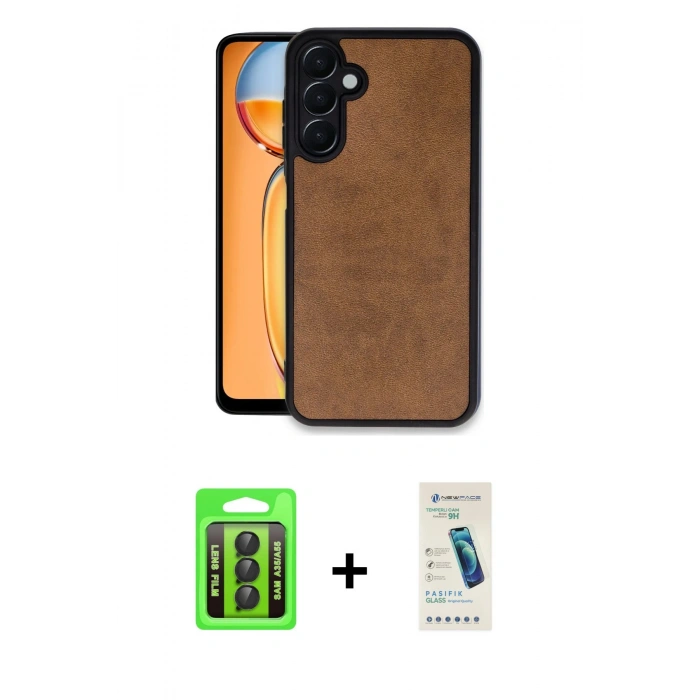 MARSİLYAN™- Galaxy A35 5G Kılıf Kıvılcım Işık Serisi - Şeffaf Pasifik Cam Ekran Koruyucu + Raze Metal Kamera Lens - SH
