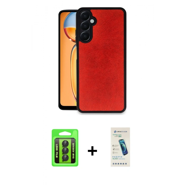 MARSİLYAN™- Galaxy A35 5G Kılıf Kıvılcım Işık Serisi - Şeffaf Pasifik Cam Ekran Koruyucu + Raze Metal Kamera Lens - SH