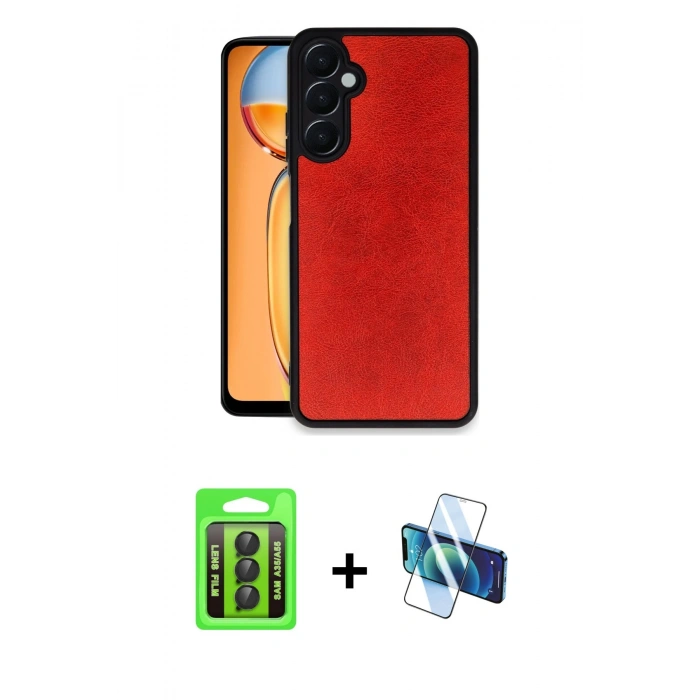 MARSİLYAN™- Galaxy A35 5G Kılıf Kıvılcım Işık Serisi - Siyah 3D Antistatik Seramik Nano Ekran Koruyucu + Raze Metal Kamera Lens - SH