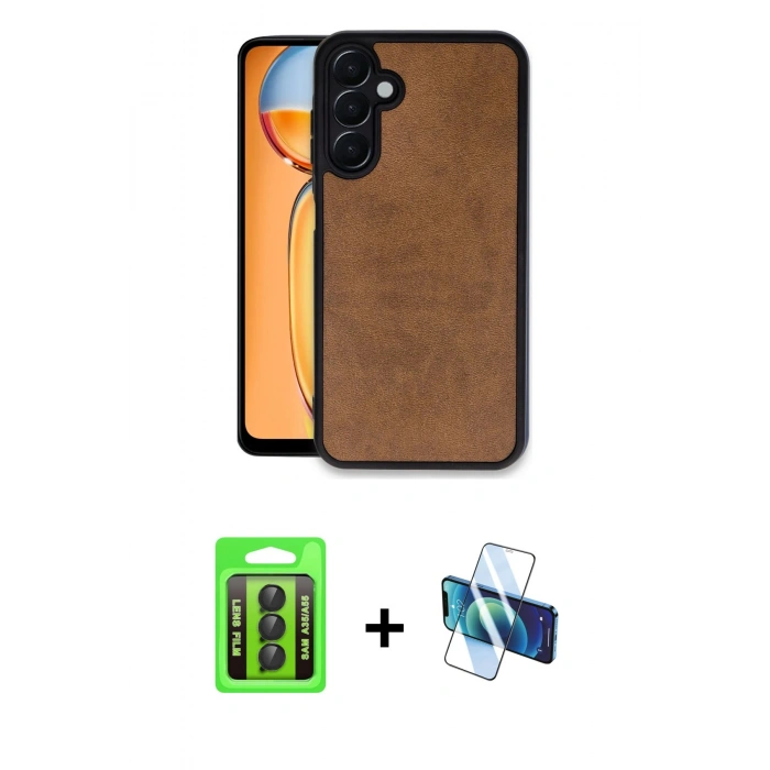 MARSİLYAN™- Galaxy A35 5G Kılıf Kıvılcım Işık Serisi - Siyah 3D Antistatik Seramik Nano Ekran Koruyucu + Raze Metal Kamera Lens - SH