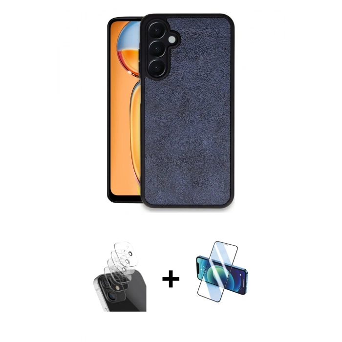 MARSİLYAN™- Galaxy A35 5G Kılıf Kıvılcım Işık Serisi - Siyah 3D Antistatik Seramik Nano Ekran Koruyucu + Kamera Lens Koruma Cam - SF