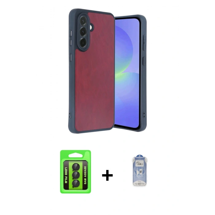 MARSİLYAN™- Galaxy A35 5G Kılıf Kıvılcım Işık Serisi - Siyah Joko Magic 5D Cam + Raze Metal Kamera Lens - SH