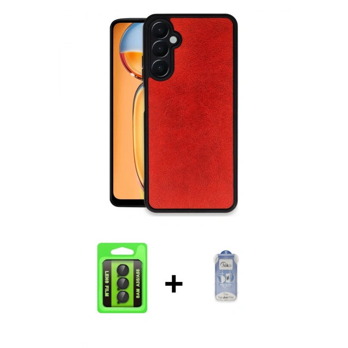 MARSİLYAN™- Galaxy A35 5G Kılıf Kıvılcım Işık Serisi - Siyah Joko Magic 5D Cam + Raze Metal Kamera Lens - SH
