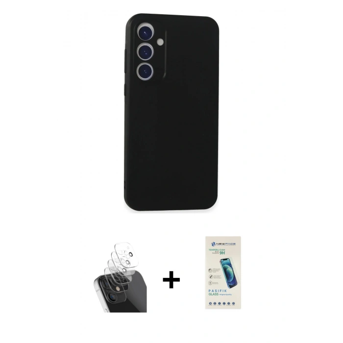 MARSİLYAN™- Galaxy A35 5G Kılıf Kozmos Yansıma Özel Seri - Şeffaf Pasifik Cam Ekran Koruyucu + Kamera Lens Koruma Cam - SF