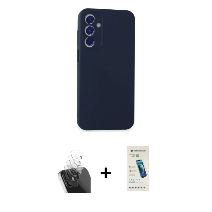 MARSİLYAN™- Galaxy A35 5G Kılıf Kozmos Yansıma Özel Seri - Şeffaf Pasifik Cam Ekran Koruyucu + Kamera Lens Koruma Cam - SF
