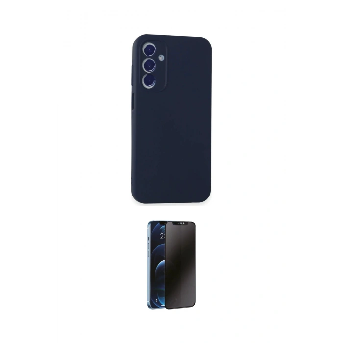MARSİLYAN™- Galaxy A35 5G Kılıf Kozmos Yansıma Özel Seri - Siyah 3D Antistatik Hayalet Cam Ekran Koruyucu