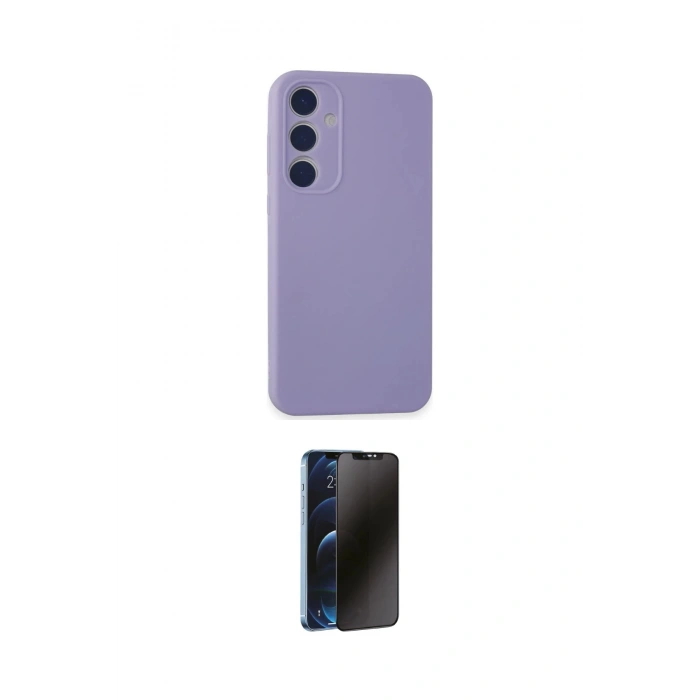 MARSİLYAN™- Galaxy A35 5G Kılıf Kozmos Yansıma Özel Seri - Siyah 3D Antistatik Hayalet Cam Ekran Koruyucu