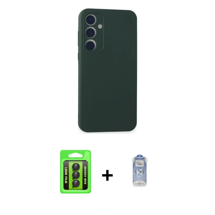 MARSİLYAN™- Galaxy A35 5G Kılıf Kozmos Yansıma Özel Seri - Siyah Joko Magic 5D Cam + Raze Metal Kamera Lens - SH