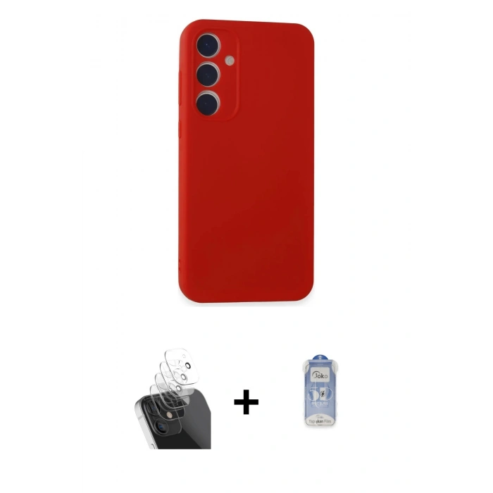 MARSİLYAN™- Galaxy A35 5G Kılıf Kozmos Yansıma Özel Seri - Siyah Joko Magic 5D Cam + Kamera Lens Koruma Cam - SF