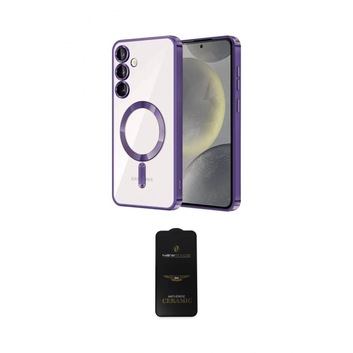 MARSİLYAN™- Galaxy A35 5G Kılıf Nova Işık Özel Seri - Siyah 6D Antistatik Mat Seramik Hayalet Nano Ekran Koruyucu