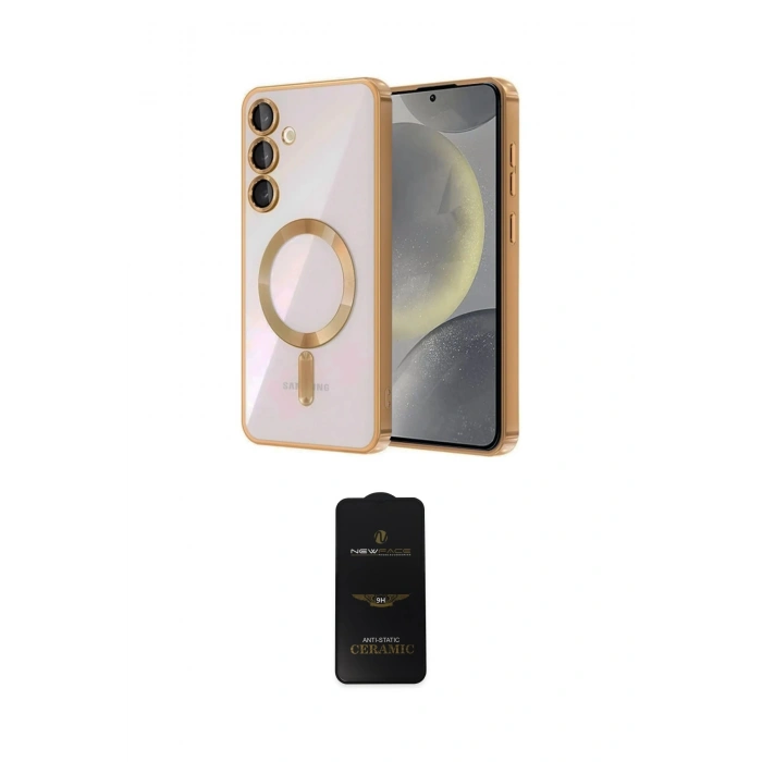 MARSİLYAN™- Galaxy A35 5G Kılıf Nova Işık Özel Seri - Siyah 6D Antistatik Mat Seramik Hayalet Nano Ekran Koruyucu