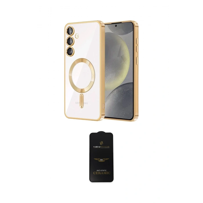 MARSİLYAN™- Galaxy A35 5G Kılıf Nova Işık Özel Seri - Siyah 6D Antistatik Mat Seramik Hayalet Nano Ekran Koruyucu