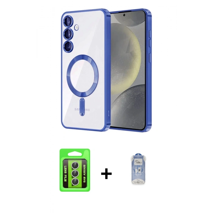 MARSİLYAN™- Galaxy A35 5G Kılıf Nova Işık Özel Seri - Siyah Joko Magic 5D Cam + Raze Metal Kamera Lens - GS