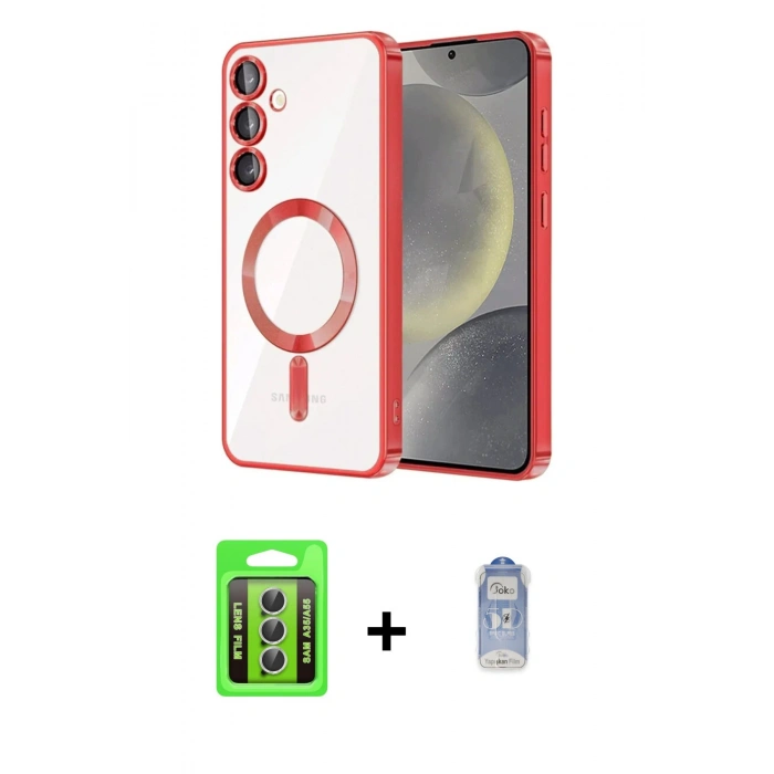 MARSİLYAN™- Galaxy A35 5G Kılıf Nova Işık Özel Seri - Siyah Joko Magic 5D Cam + Raze Metal Kamera Lens - GS