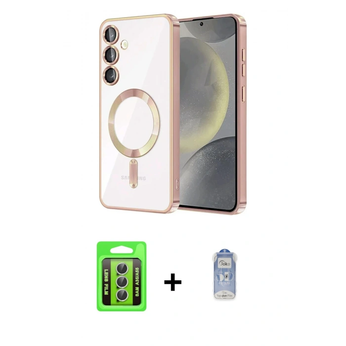 MARSİLYAN™- Galaxy A35 5G Kılıf Nova Işık Özel Seri - Siyah Joko Magic 5D Cam + Raze Metal Kamera Lens - GS