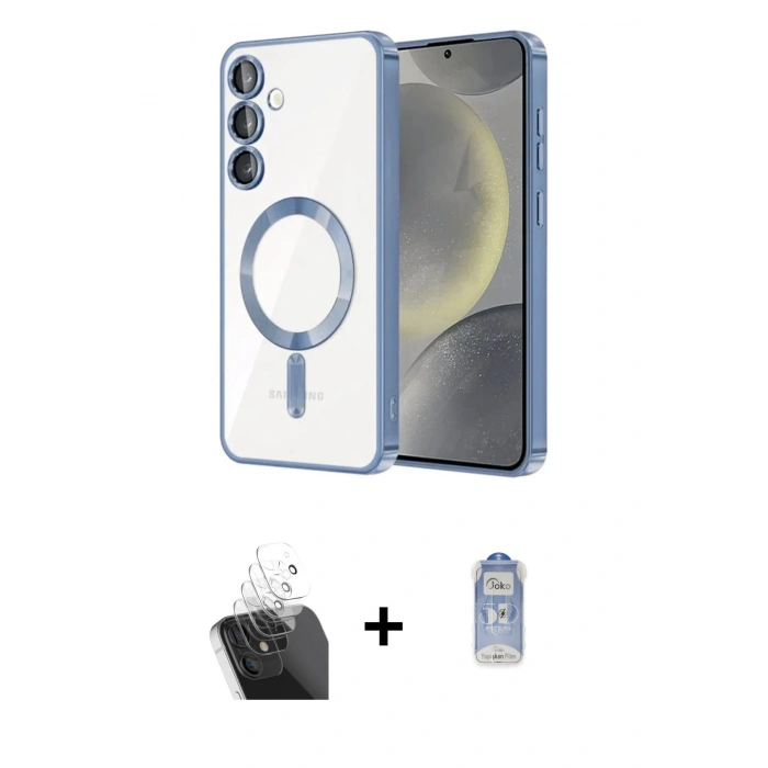 MARSİLYAN™- Galaxy A35 5G Kılıf Nova Işık Özel Seri - Siyah Joko Magic 5D Cam + Şeffaf Kamera Lens Koruma Cam