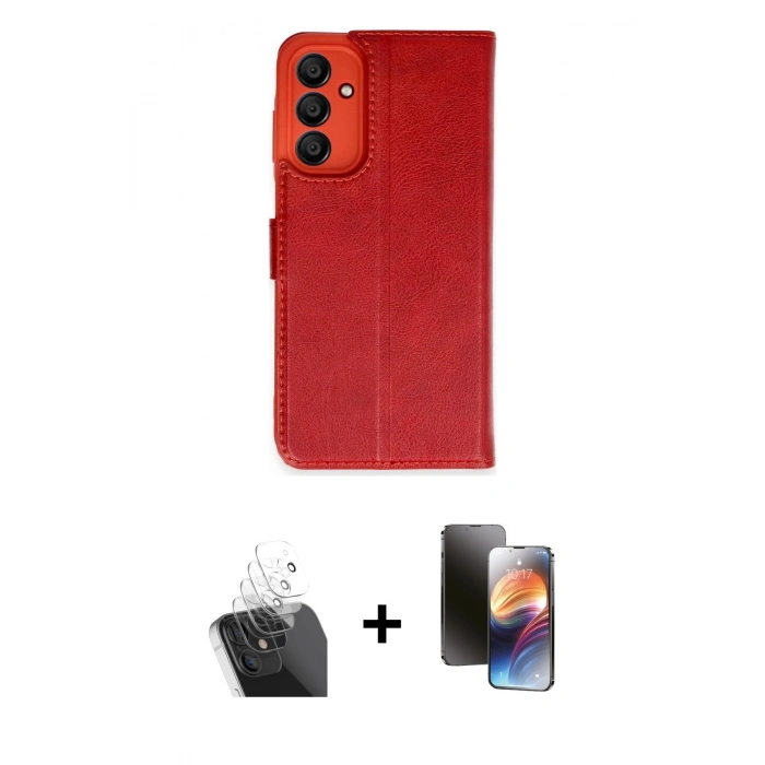 MARSİLYAN™- Galaxy A35 5G Kılıf Siluet Işık Serisi - Siyah 3D Antistatik Mat Seramik Nano Ekran Koruyucu + Kamera Lens Koruma Cam - SF