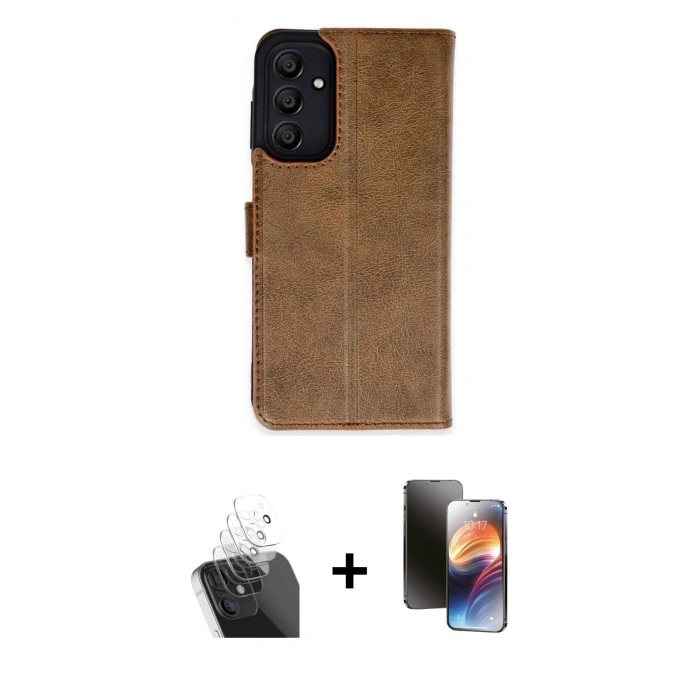 MARSİLYAN™- Galaxy A35 5G Kılıf Siluet Işık Serisi - Siyah 3D Antistatik Mat Seramik Nano Ekran Koruyucu + Kamera Lens Koruma Cam - SF