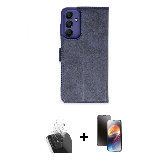 MARSİLYAN™- Galaxy A35 5G Kılıf Siluet Işık Serisi - Siyah 3D Antistatik Mat Seramik Nano Ekran Koruyucu + Kamera Lens Koruma Cam - SF