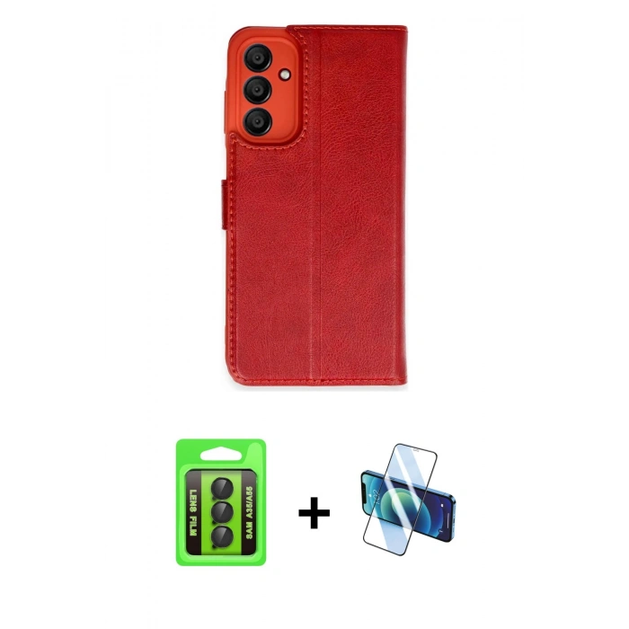 MARSİLYAN™- Galaxy A35 5G Kılıf Siluet Işık Serisi - Siyah 3D Antistatik Seramik Nano Ekran Koruyucu + Raze Metal Kamera Lens - SH