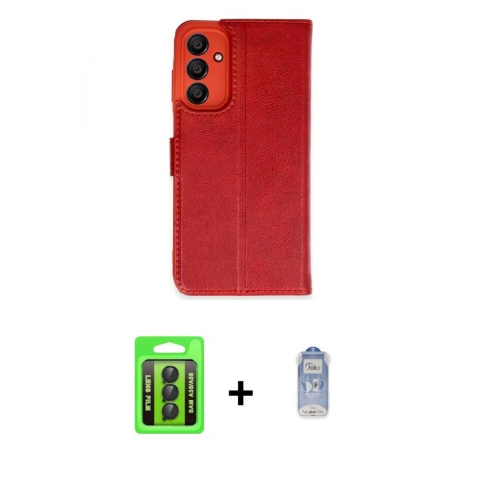MARSİLYAN™- Galaxy A35 5G Kılıf Siluet Işık Serisi - Siyah Joko Magic 5D Cam + Raze Metal Kamera Lens - SH