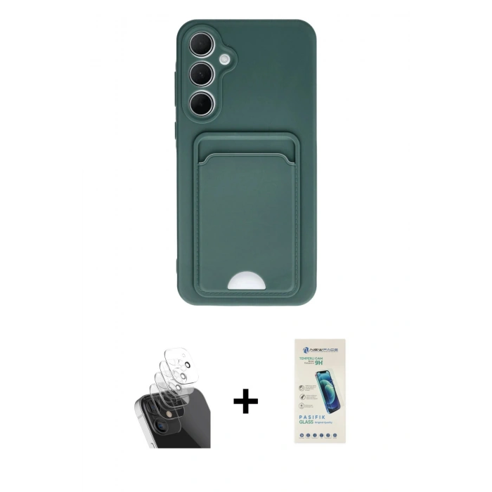 MARSİLYAN™- Galaxy A35 5G Kılıf Vadi Çizgi Prime - Şeffaf Pasifik Cam Ekran Koruyucu + Kamera Lens Koruma Cam - SF