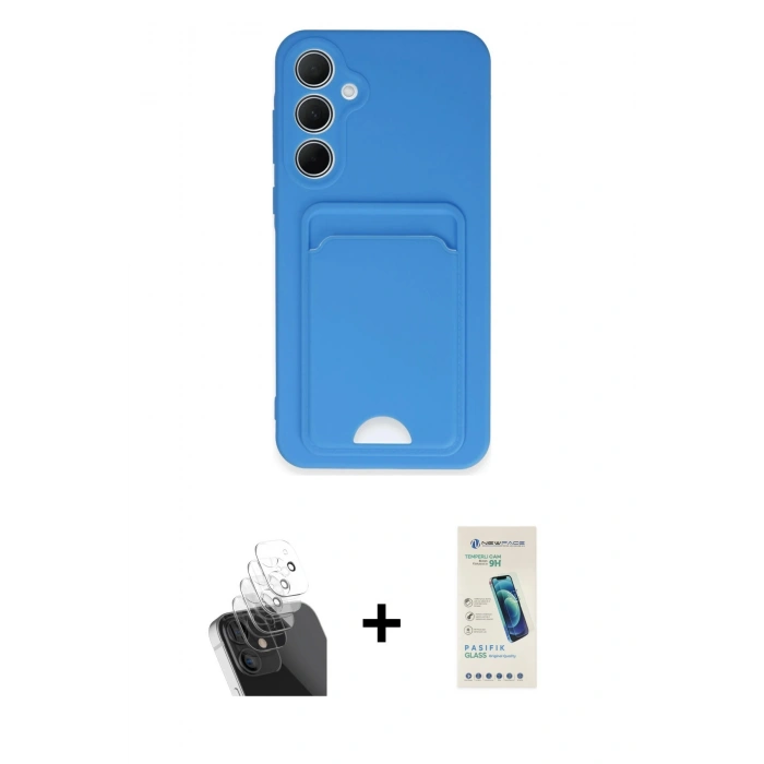 MARSİLYAN™- Galaxy A35 5G Kılıf Vadi Çizgi Prime - Şeffaf Pasifik Cam Ekran Koruyucu + Kamera Lens Koruma Cam - SF