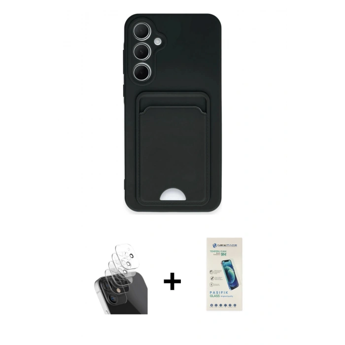 MARSİLYAN™- Galaxy A35 5G Kılıf Vadi Çizgi Prime - Şeffaf Pasifik Cam Ekran Koruyucu + Kamera Lens Koruma Cam - SF