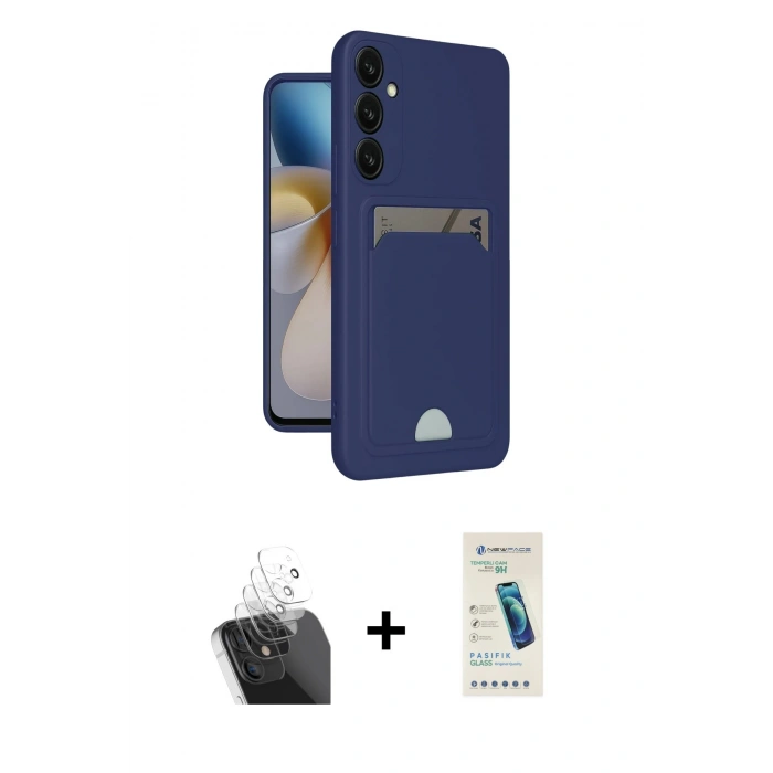 MARSİLYAN™- Galaxy A35 5G Kılıf Vadi Çizgi Prime - Şeffaf Pasifik Cam Ekran Koruyucu + Kamera Lens Koruma Cam - SF