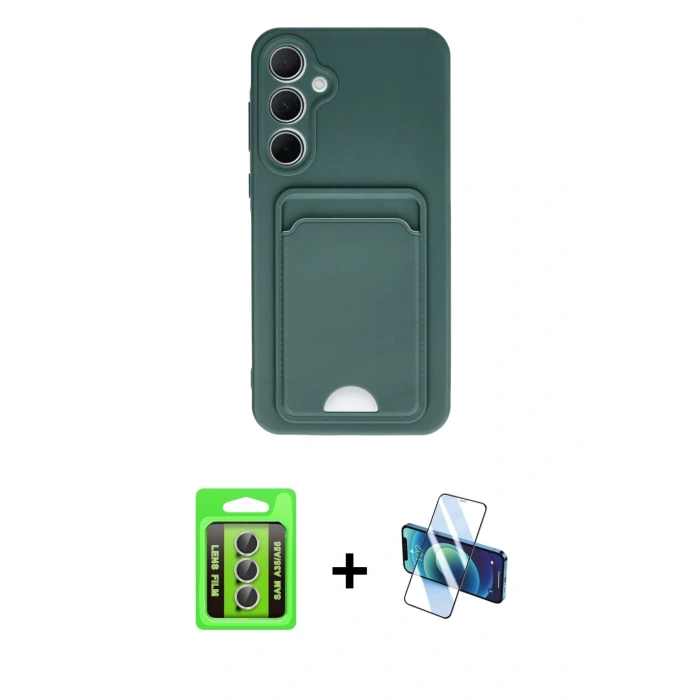 MARSİLYAN™- Galaxy A35 5G Kılıf Vadi Çizgi Prime - Siyah 3D Antistatik Seramik Nano Ekran Koruyucu + Raze Metal Kamera Lens - GS