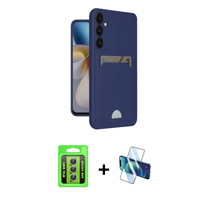 MARSİLYAN™- Galaxy A35 5G Kılıf Vadi Çizgi Prime - Siyah 3D Antistatik Seramik Nano Ekran Koruyucu + Raze Metal Kamera Lens - GS