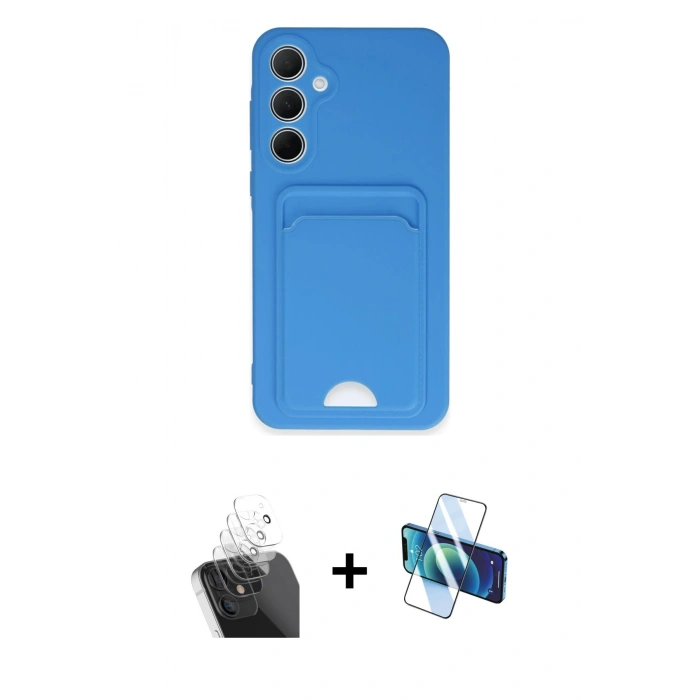 MARSİLYAN™- Galaxy A35 5G Kılıf Vadi Çizgi Prime - Siyah 3D Antistatik Seramik Nano Ekran Koruyucu + Kamera Lens Koruma Cam - SF
