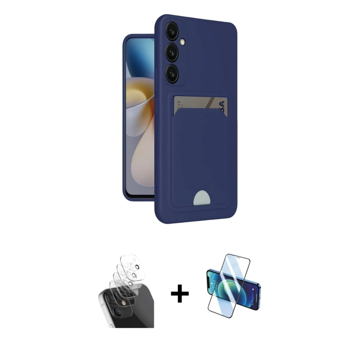 MARSİLYAN™- Galaxy A35 5G Kılıf Vadi Çizgi Prime - Siyah 3D Antistatik Seramik Nano Ekran Koruyucu + Kamera Lens Koruma Cam - SF