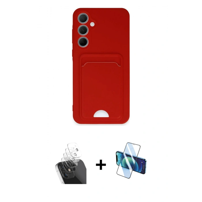 MARSİLYAN™- Galaxy A35 5G Kılıf Vadi Çizgi Prime - Siyah 3D Antistatik Seramik Nano Ekran Koruyucu + Kamera Lens Koruma Cam - SF