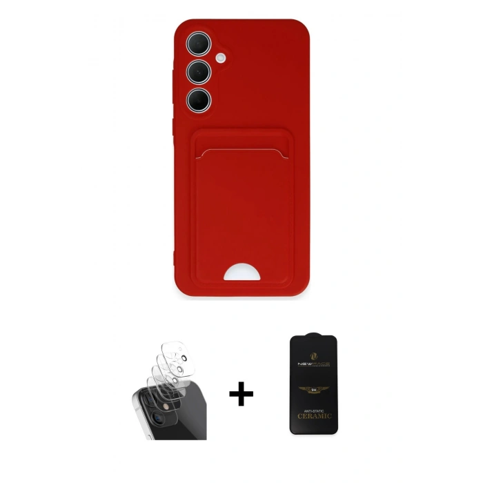 MARSİLYAN™- Galaxy A35 5G Kılıf Vadi Çizgi Prime - Siyah 6D Antistatik Mat Seramik Hayalet Nano Ekran Koruyucu + Kamera Lens Koruma Cam - SF
