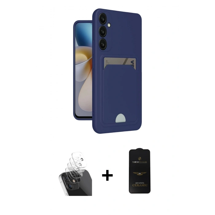 MARSİLYAN™- Galaxy A35 5G Kılıf Vadi Çizgi Prime - Siyah 6D Antistatik Mat Seramik Hayalet Nano Ekran Koruyucu + Kamera Lens Koruma Cam - SF