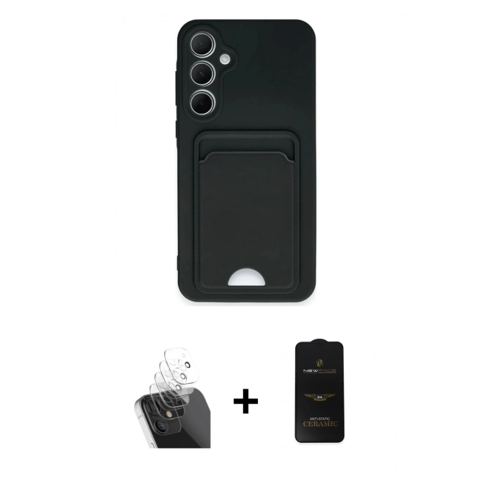 MARSİLYAN™- Galaxy A35 5G Kılıf Vadi Çizgi Prime - Siyah 6D Antistatik Mat Seramik Hayalet Nano Ekran Koruyucu + Kamera Lens Koruma Cam - SF