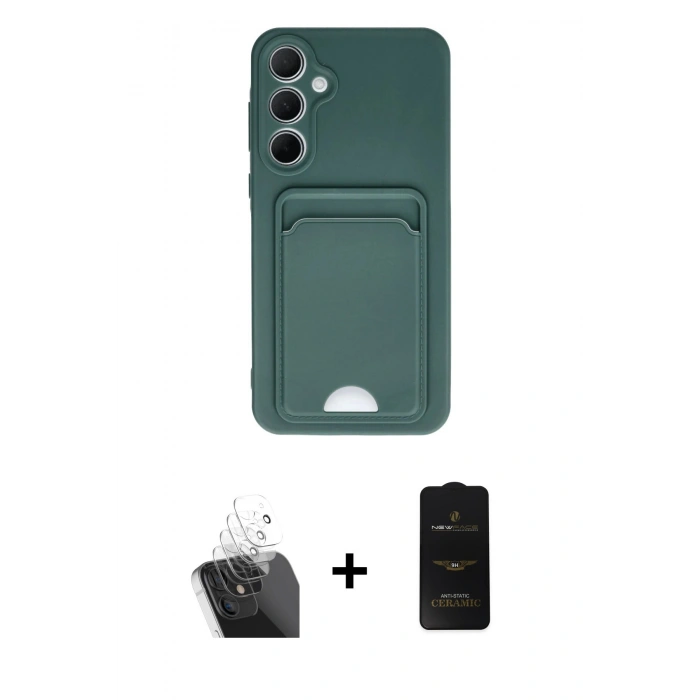 MARSİLYAN™- Galaxy A35 5G Kılıf Vadi Çizgi Prime - Siyah 6D Antistatik Mat Seramik Hayalet Nano Ekran Koruyucu + Kamera Lens Koruma Cam - SF