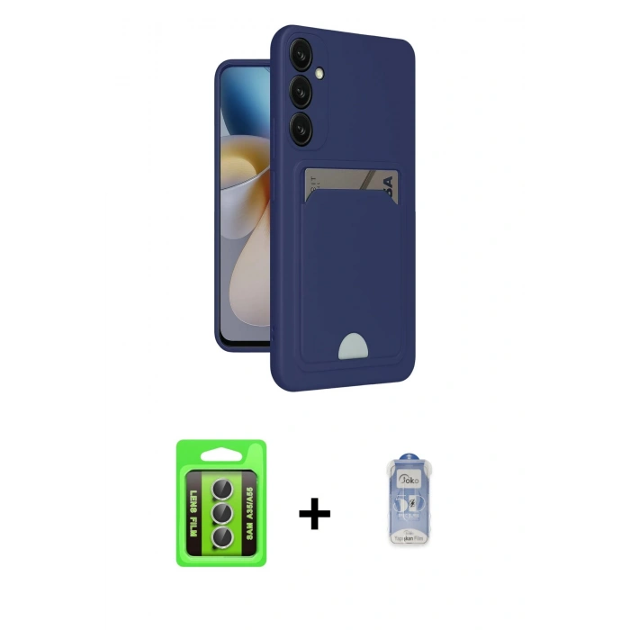 MARSİLYAN™- Galaxy A35 5G Kılıf Vadi Çizgi Prime - Siyah Joko Magic 5D Cam + Raze Metal Kamera Lens - GS