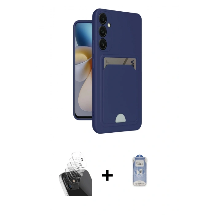 MARSİLYAN™- Galaxy A35 5G Kılıf Vadi Çizgi Prime - Siyah Joko Magic 5D Cam + Kamera Lens Koruma Cam - SF