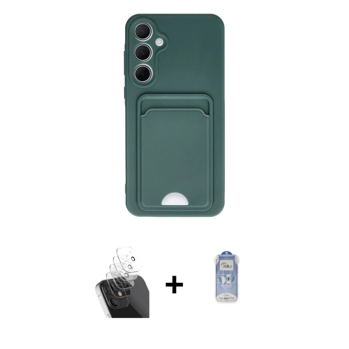MARSİLYAN™- Galaxy A35 5G Kılıf Vadi Çizgi Prime - Siyah Joko Magic 5D Cam + Kamera Lens Koruma Cam - SF