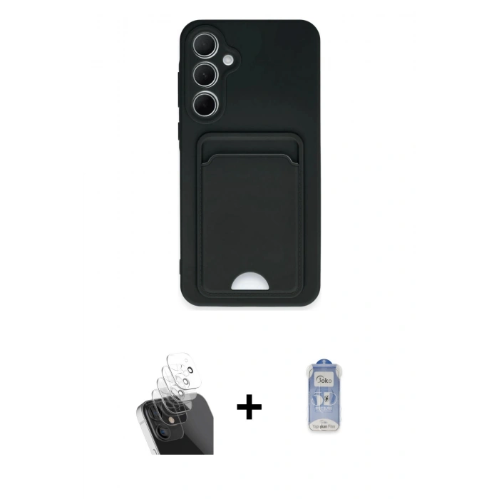 MARSİLYAN™- Galaxy A35 5G Kılıf Vadi Çizgi Prime - Siyah Joko Magic 5D Cam + Kamera Lens Koruma Cam - SF