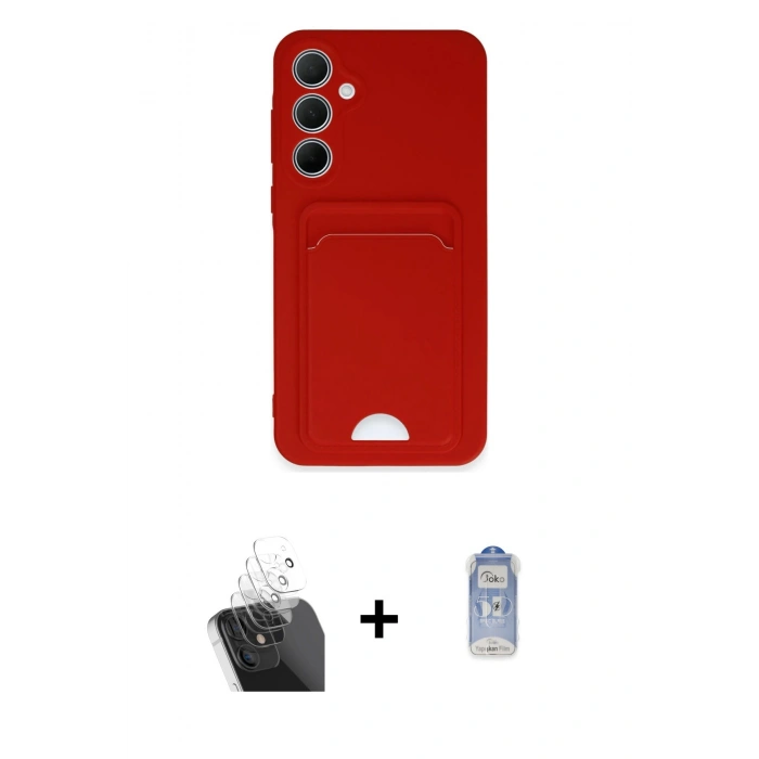 MARSİLYAN™- Galaxy A35 5G Kılıf Vadi Çizgi Prime - Siyah Joko Magic 5D Cam + Kamera Lens Koruma Cam - SF